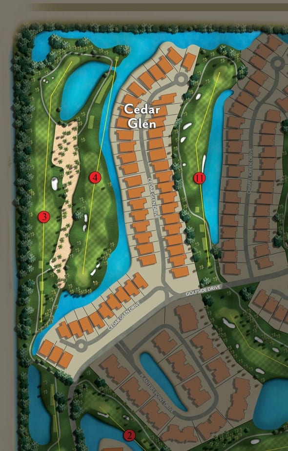 Site Map of Cedar Glen neighborhood at Boca West