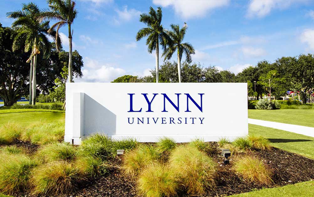 Lynn University sign, located minutes from Boca West