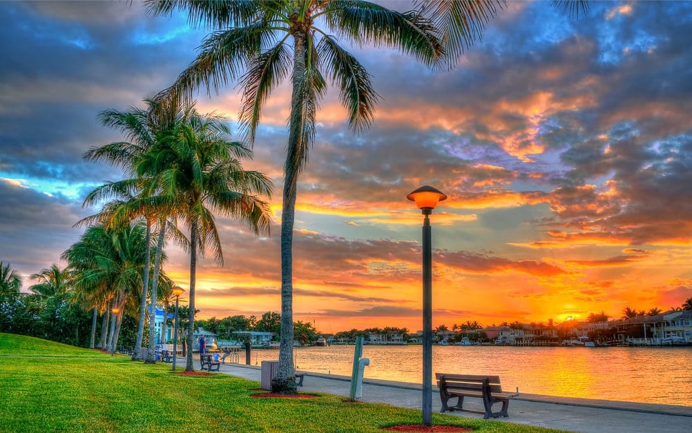 Sunset at park in Boca Raton