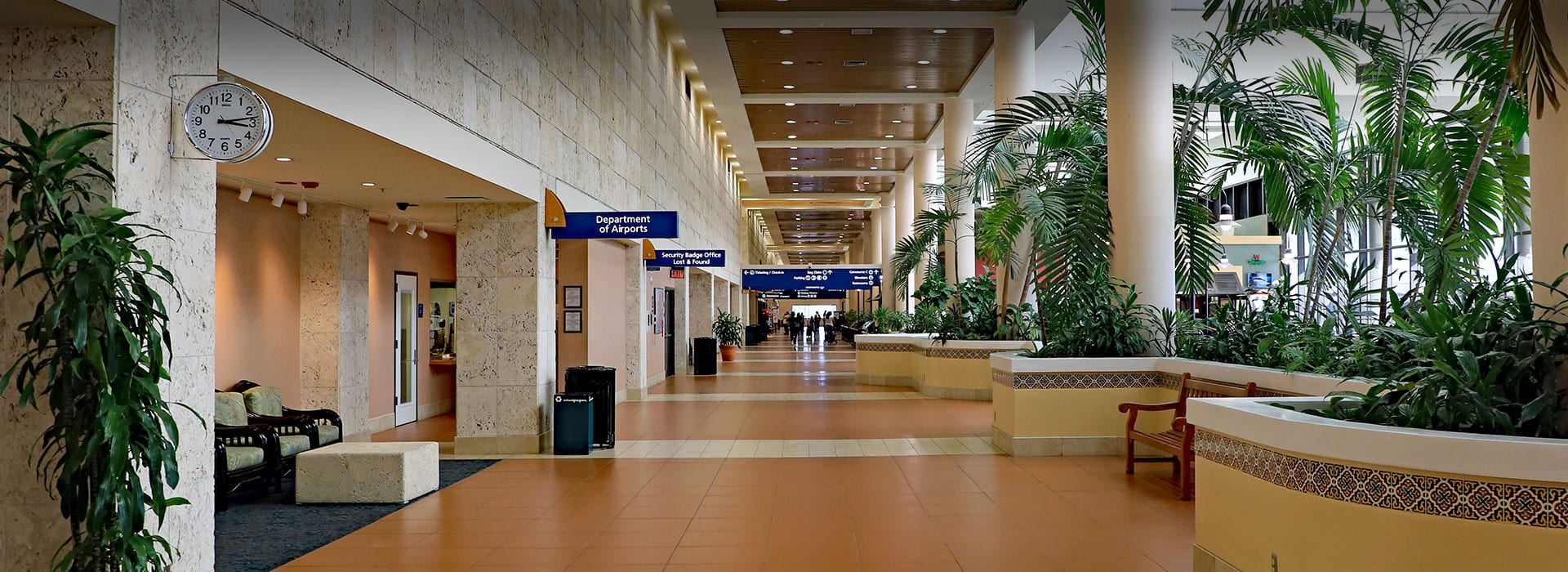 Palm Beach International Airport interior hallway