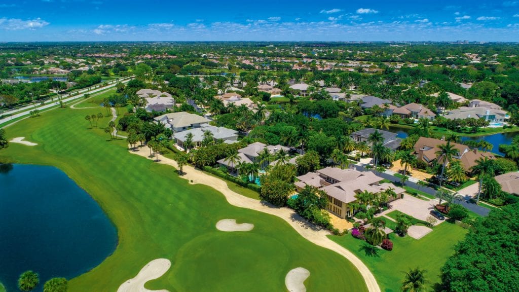 Single-family homes along the golf course at Boca West