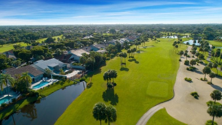 Boca West single-family homes along golf course