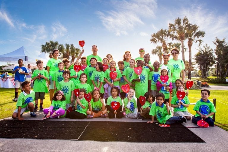 Group of children at Boca West Walk in the Woods Event