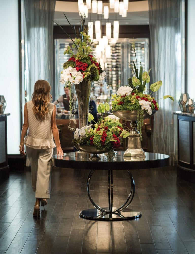 Beautiful floral arrangements inside the Boca West clubhouse