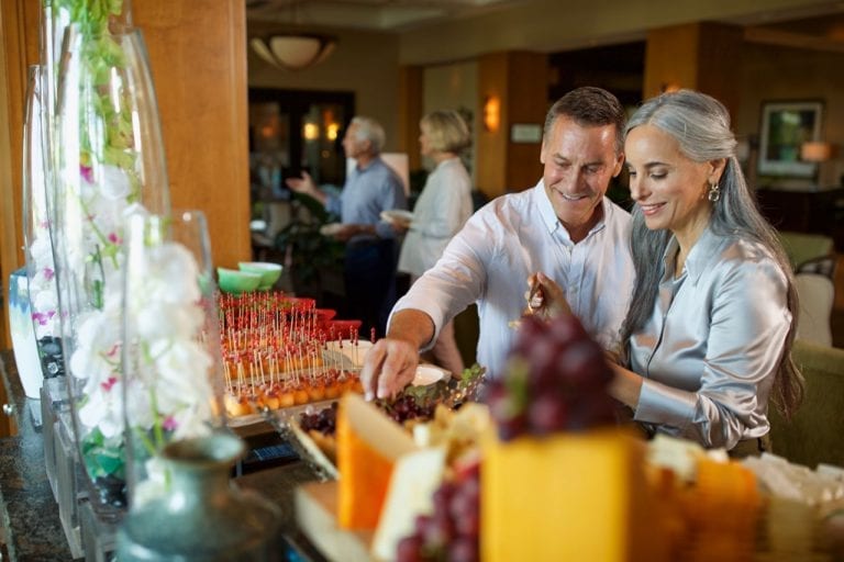 Members treating themselves to a buffet at Boca West