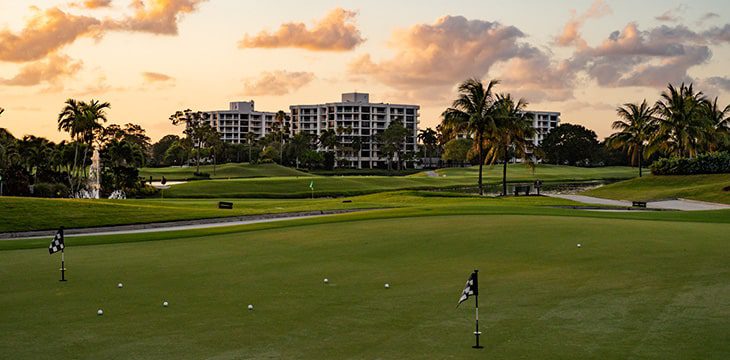 golf course and condominiums at boca west