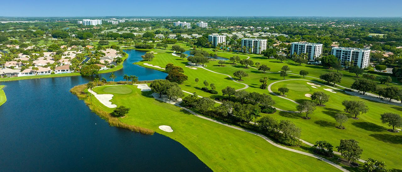 boca west realty aerial of the community