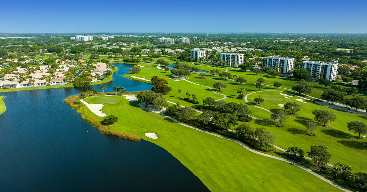 Aerial overview of the homes community at boca west