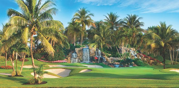 waterfall on one of the championship golf courses