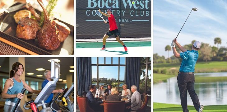 collage of boca west lifestyle images