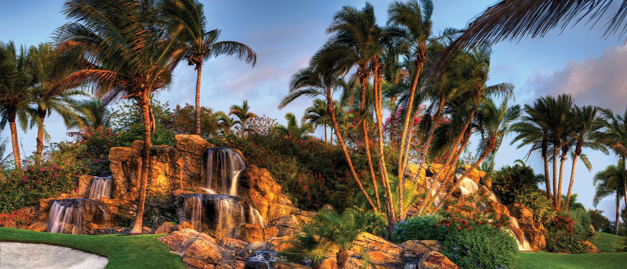 beautiful river water feature at Boca West