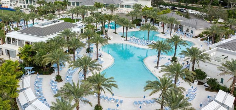 Aerial of the boca west country club pool