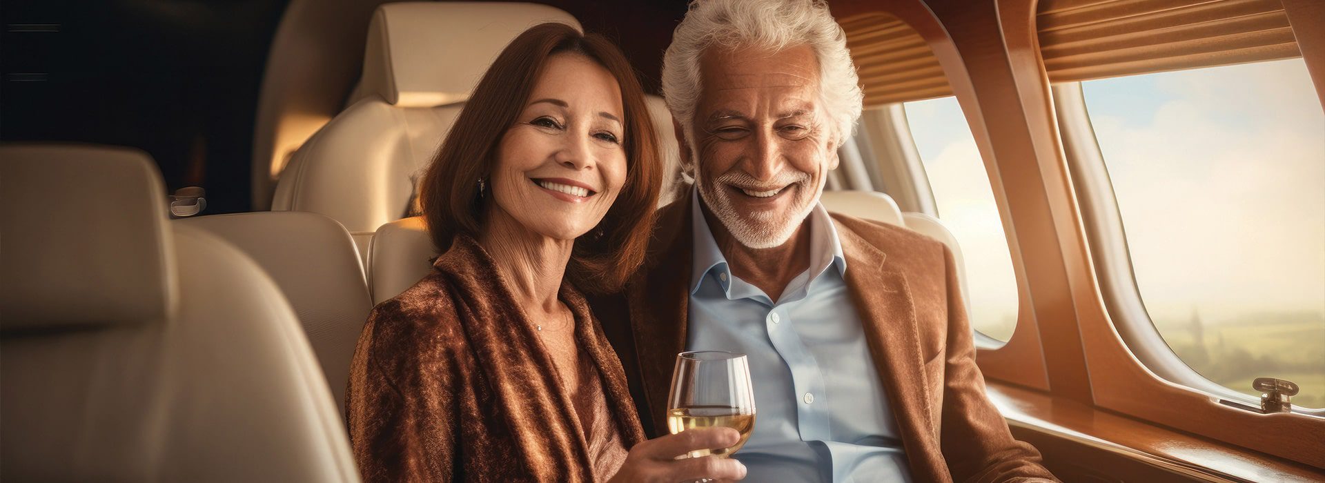 mature couple flying to Boca Raton Florida