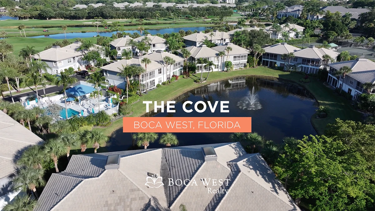 The Cove Boca West Florida Lake and Villas Aerial