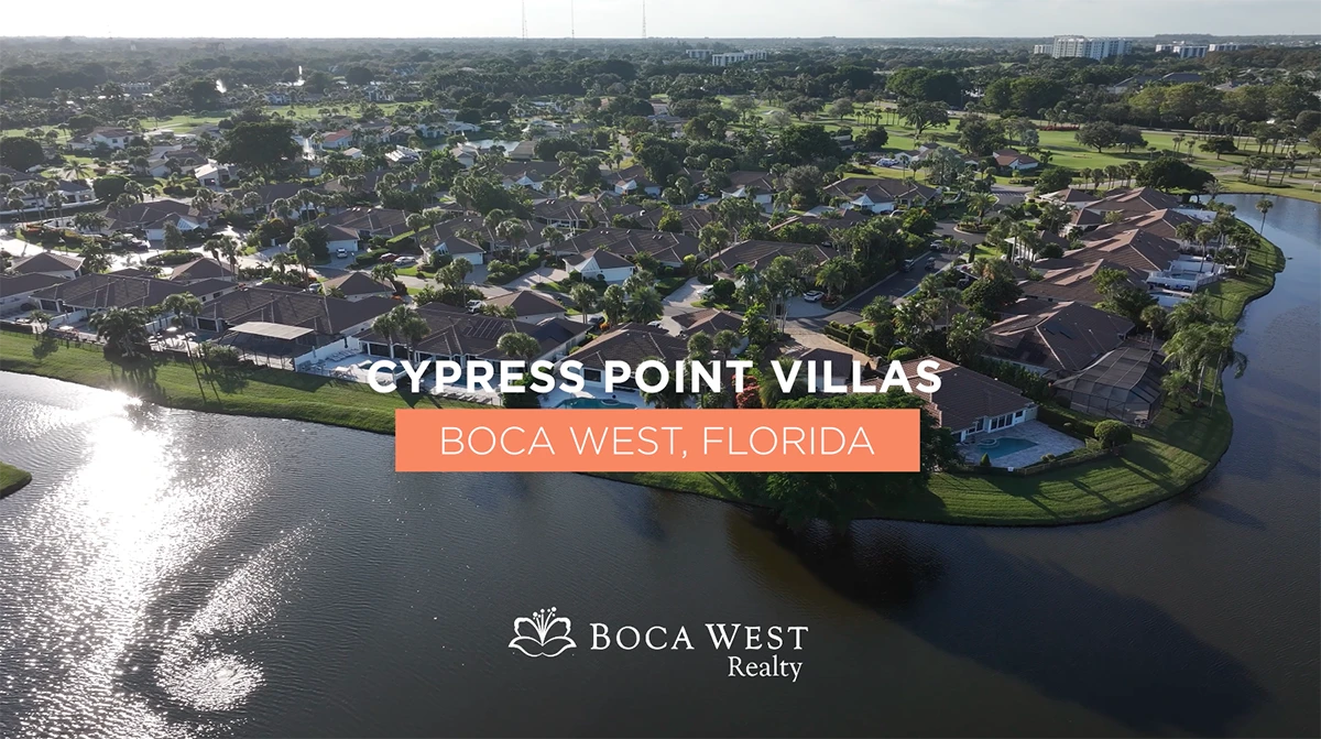 Cypress Point Villas Boca West Florida Lakefront Aerial