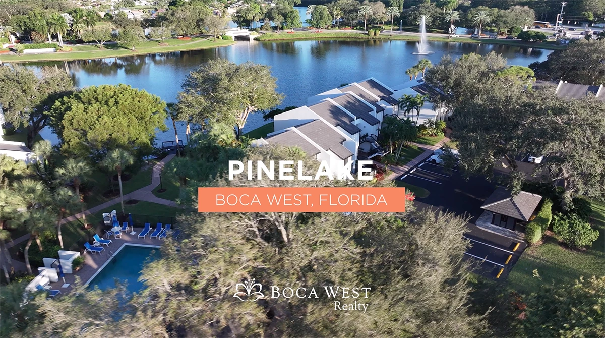 Pinelake Boca West Florida Townhomes and Lake View