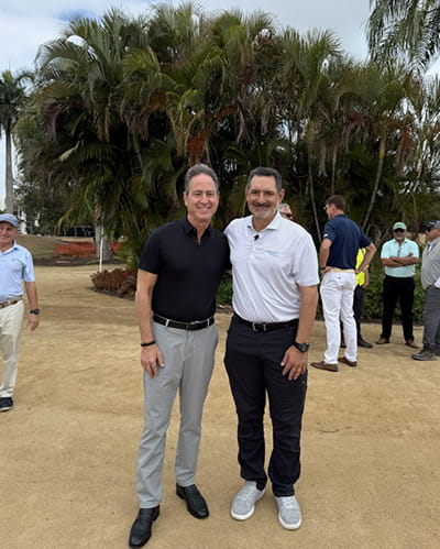 Matthew Linderman and Jason Stakara at the groundbreaking of Boca West.