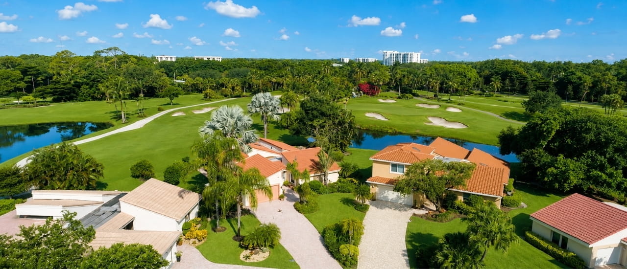aerial of the Boca West Homes
