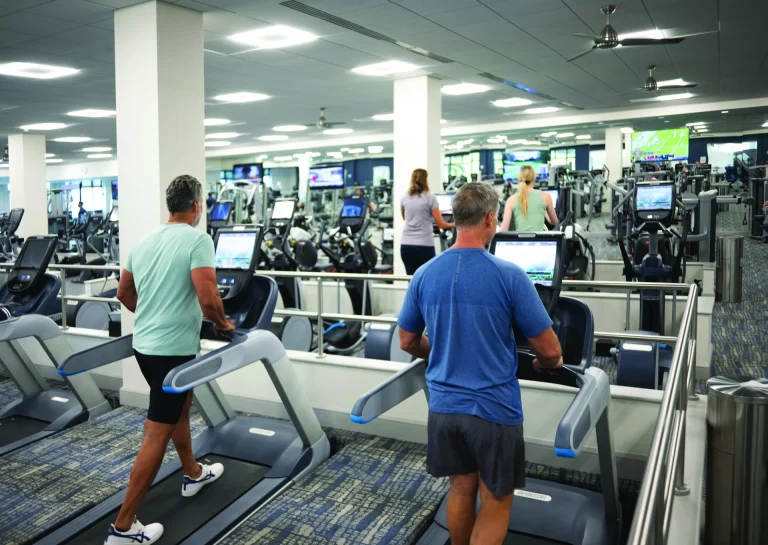 Members using treadmills at the Boca West fitness center.